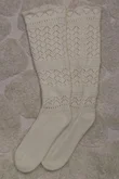 Pointelle Knit Slouch Socks Ecru